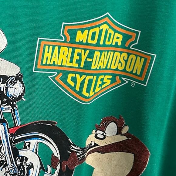 Harley-Davidson Green Bugs Bunny Tee size XL - Picture 7 of 8